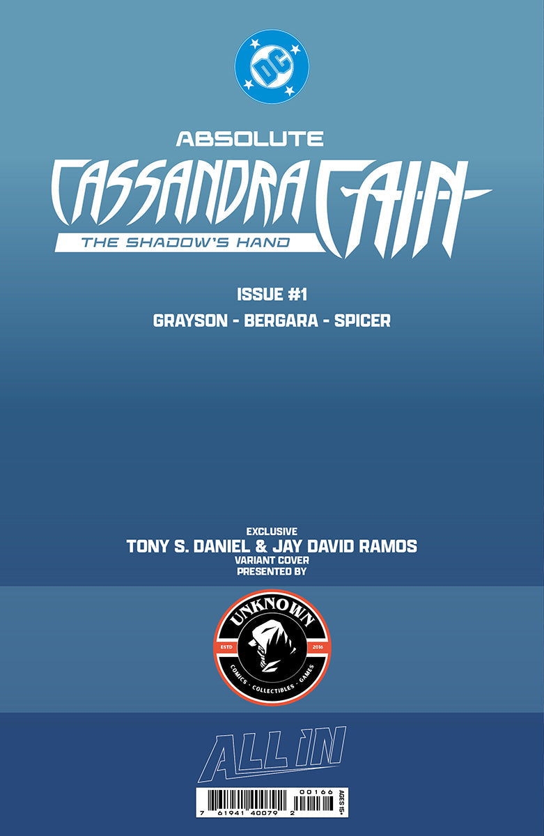 ABSOLUTE CASSANDRA CAIN THE SHADOW'S HAND #1 (ONE SHOT) TONY DANIEL EXCLUSIVE VAR (09/09/2026) (09/16/2026)