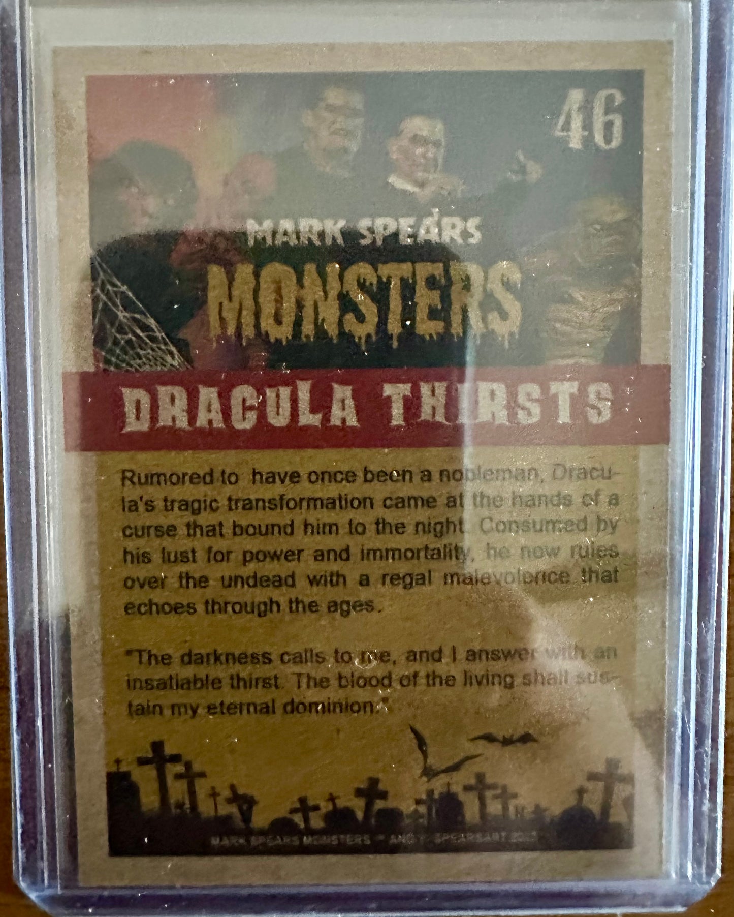 Mark Spears Monsters Series 2 Trading Card - Distressed #46 Dracula Thirsts