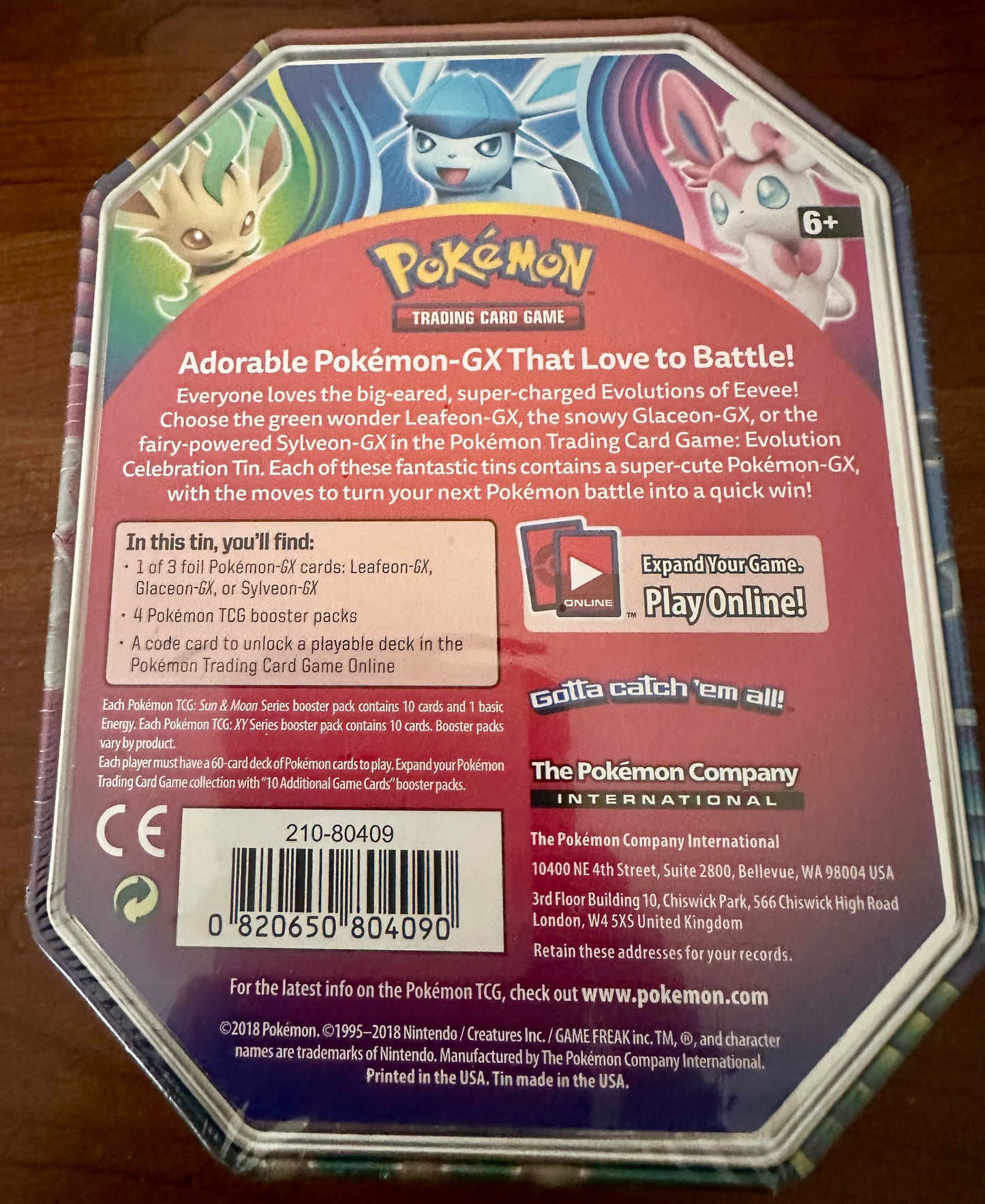 Pokemon TCG Evolution Celebration Glaceon GX Sealed Tin