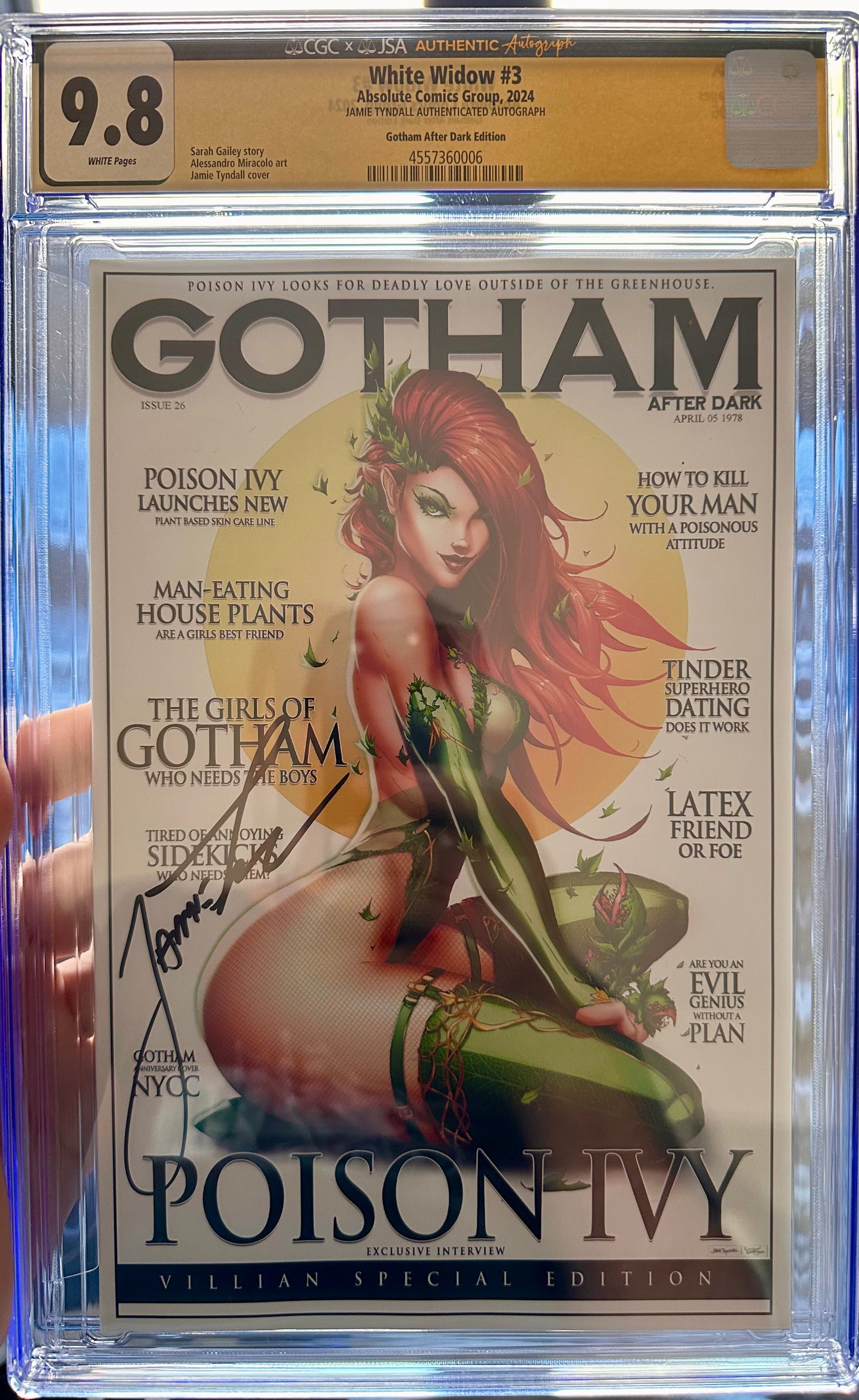 White Widow #3 - Jamie Tyndall Gotham After Dark Poison Ivy Edition - CGC SS 9.8
