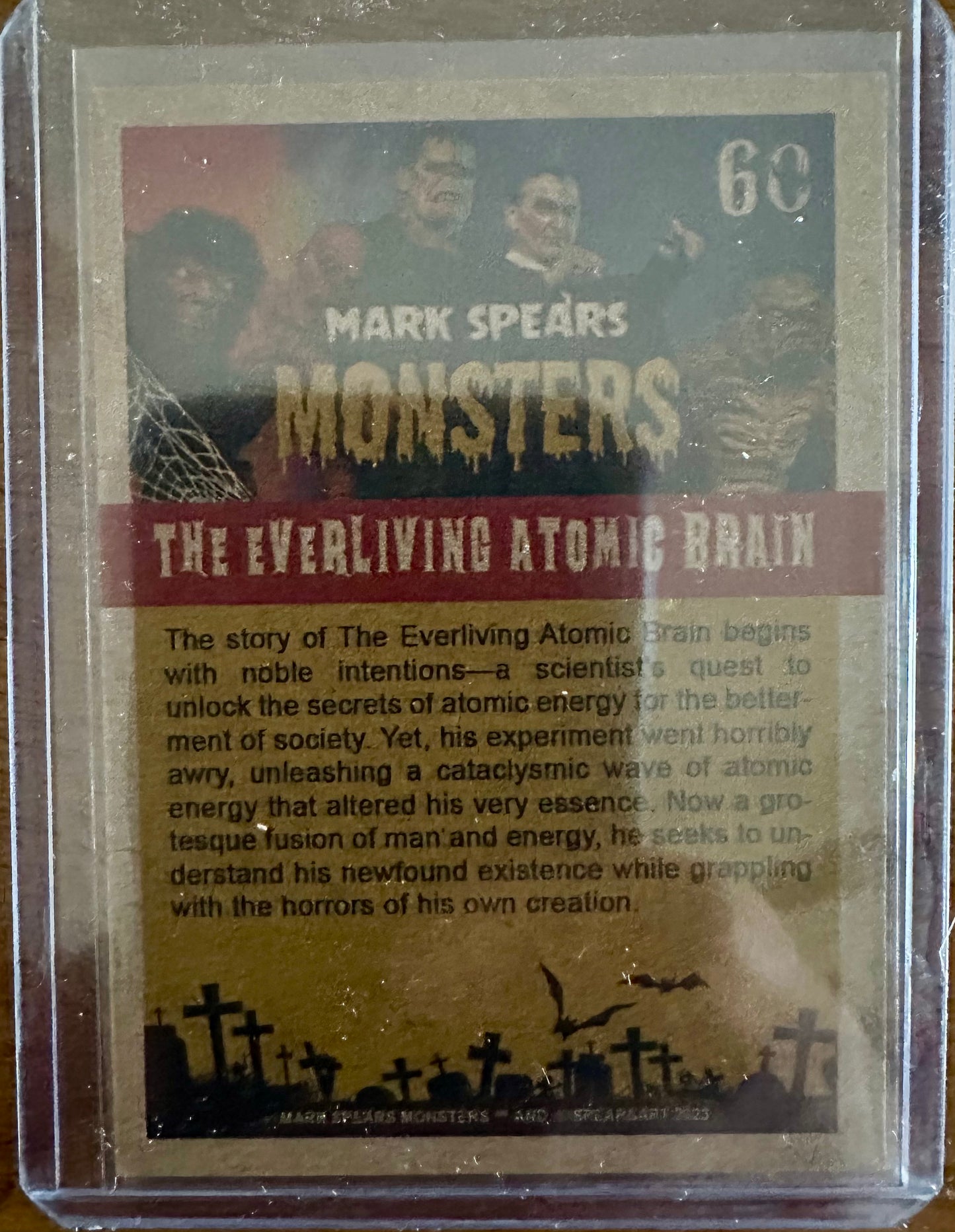 Mark Spears Monsters Series 2 Trading Card - Distressed #60 The Everliving Atomic Brain