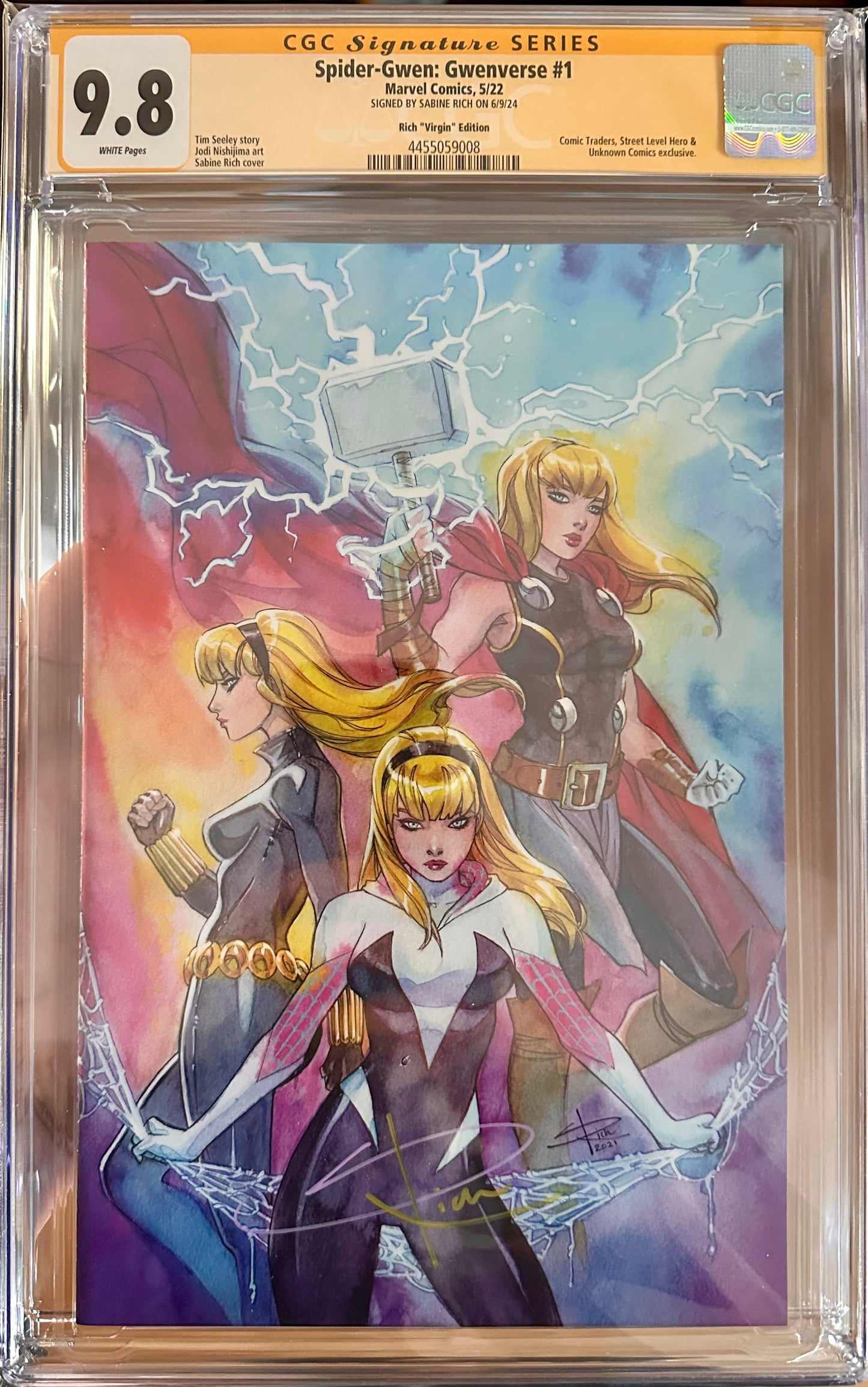 Spider-Gwen: Gwenverse #1 Sabine Rich Virgin Edition - CGC SS 9.8 Signed by Sabine Rich