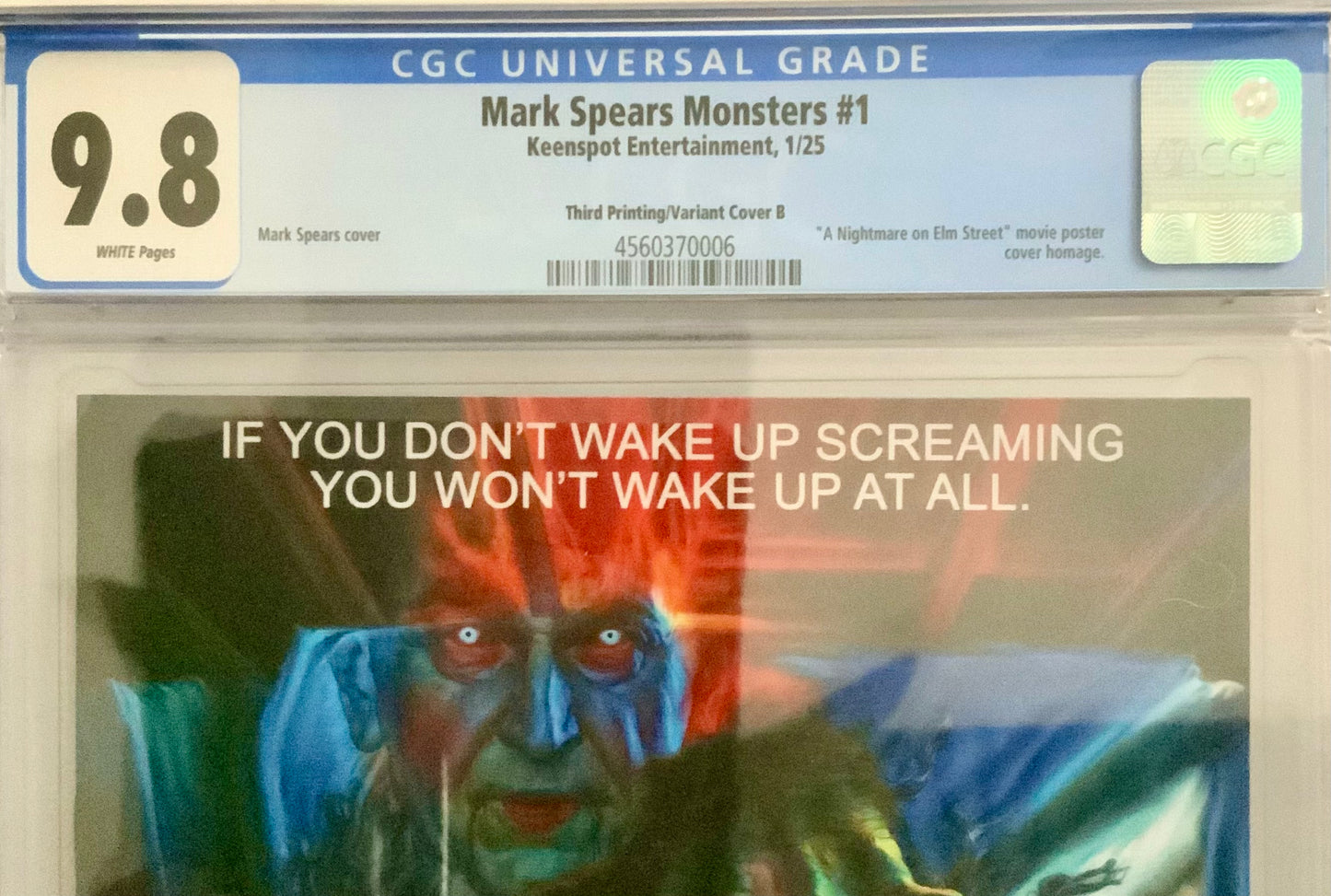 Mark Spears Monsters #1 - Third Printing Cover B (Nightmare on Elm Street Movie Poster Homage) - CGC 9.8