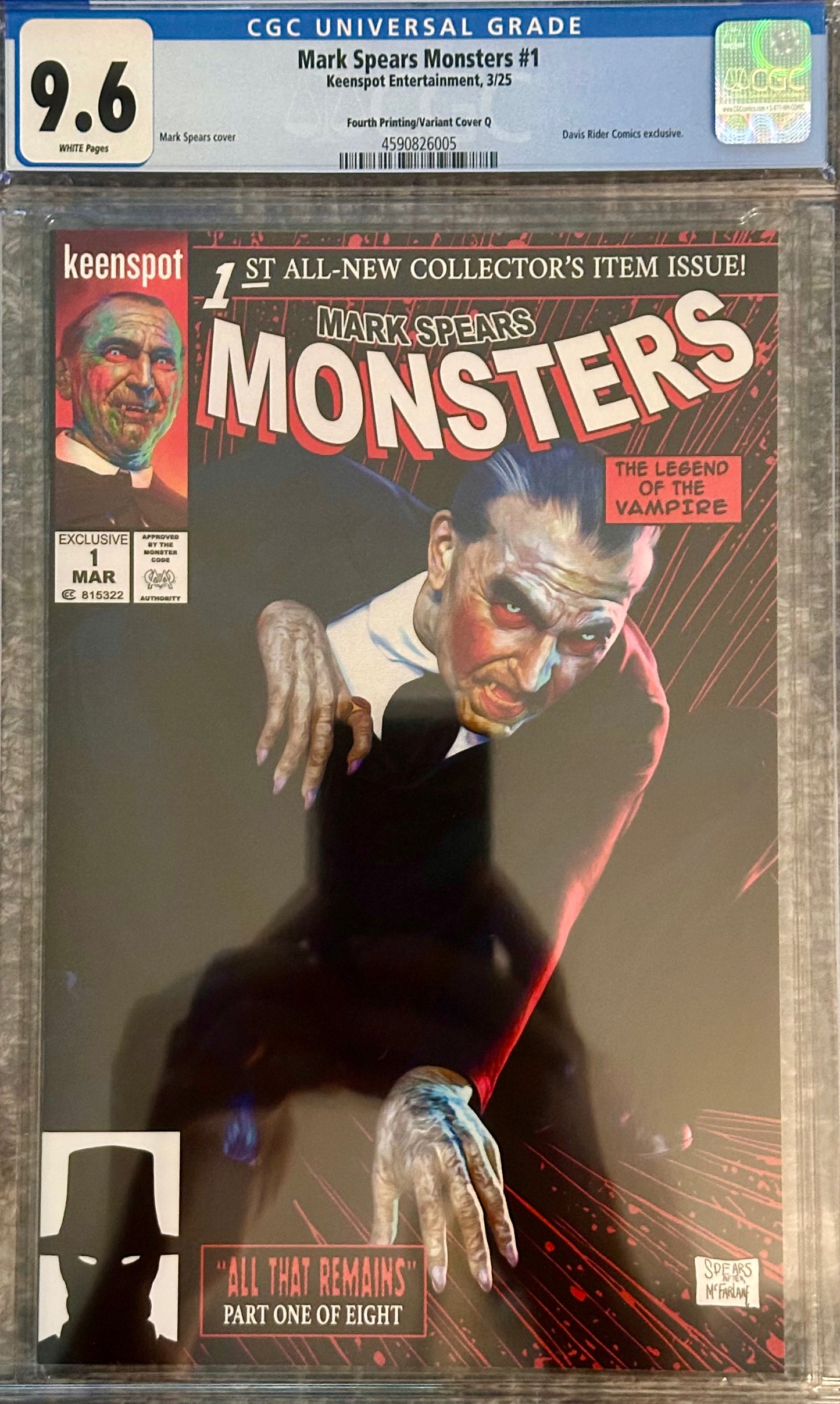 Mark Spears Monsters #1 - CGC 9.6 - 4th Print Variant Cover Q - Red Edition