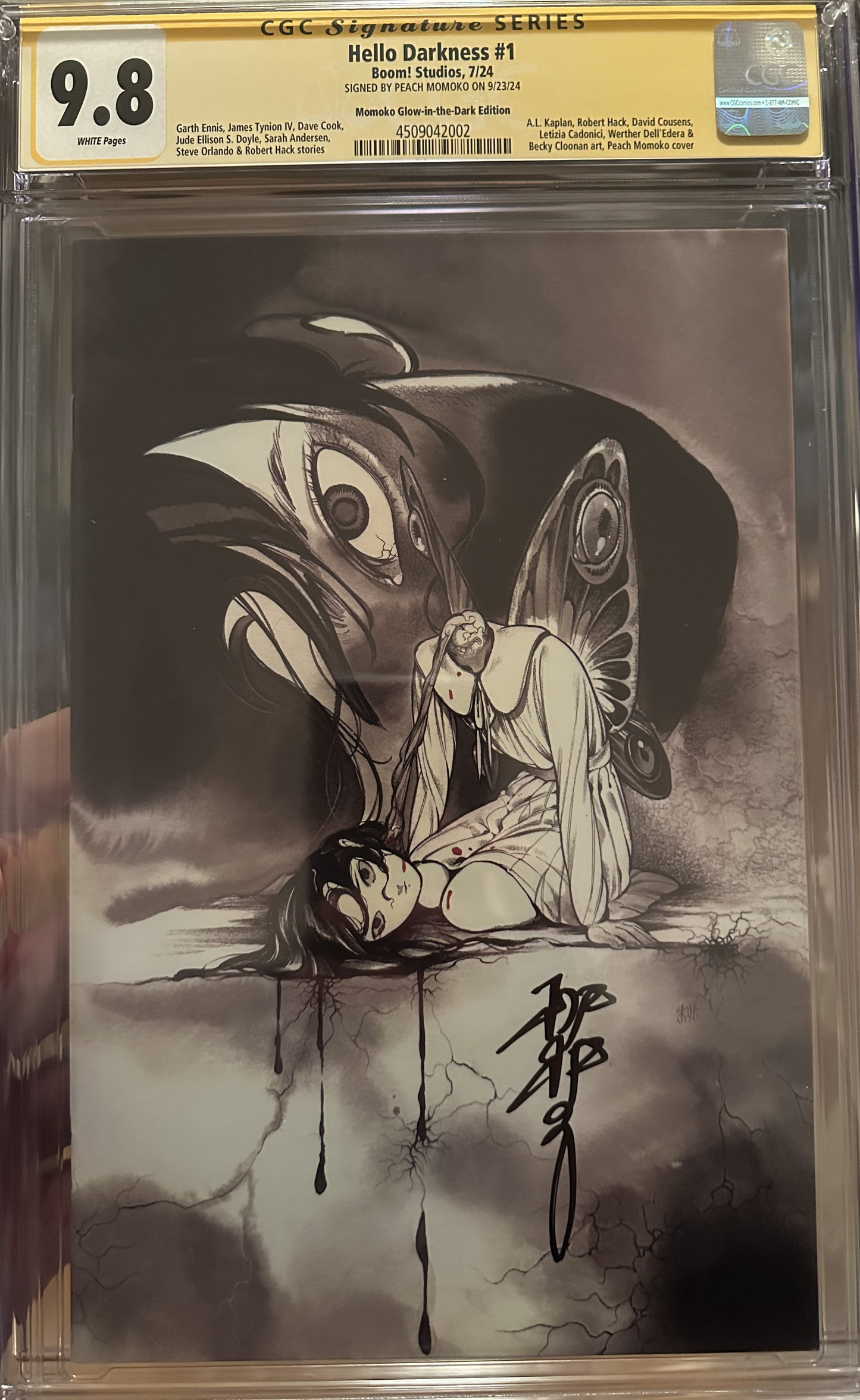 Hello Darkness #1 Glow-in-the-Dark - CGC 9.8 - Signed by Peach Momoko