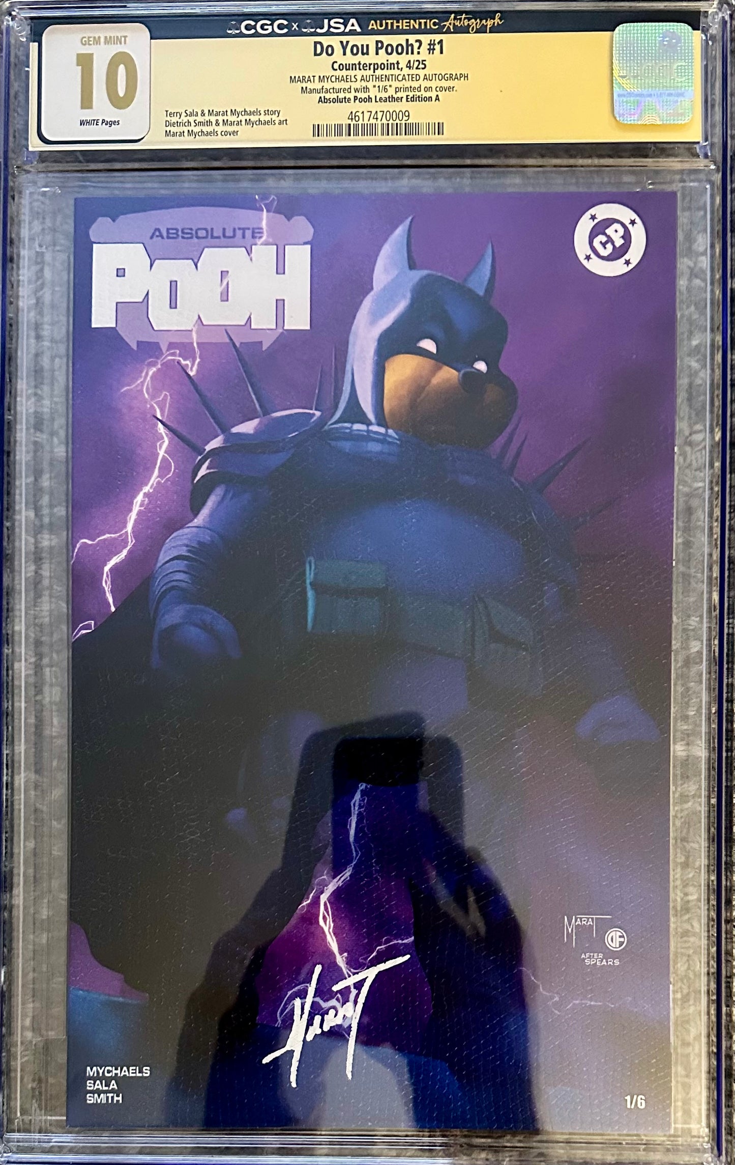 Do You Pooh? #1 - Absolute Pooh Leather Edition 1/6 - CGC SS 10 GEM MT Signed by Marat Mychaels