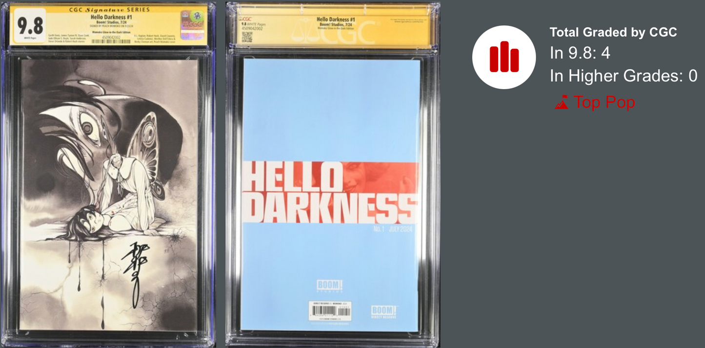 Hello Darkness #1 Glow-in-the-Dark - CGC 9.8 - Signed by Peach Momoko