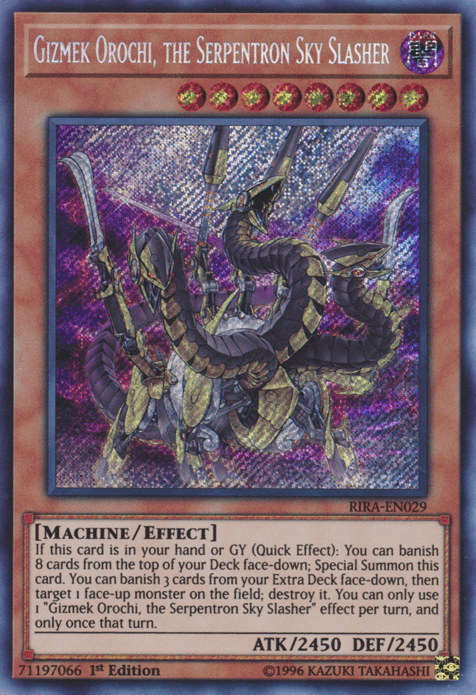 Gizmek Orochi, the Serpentron Sky Slasher [RIRA-EN029] Secret Rare