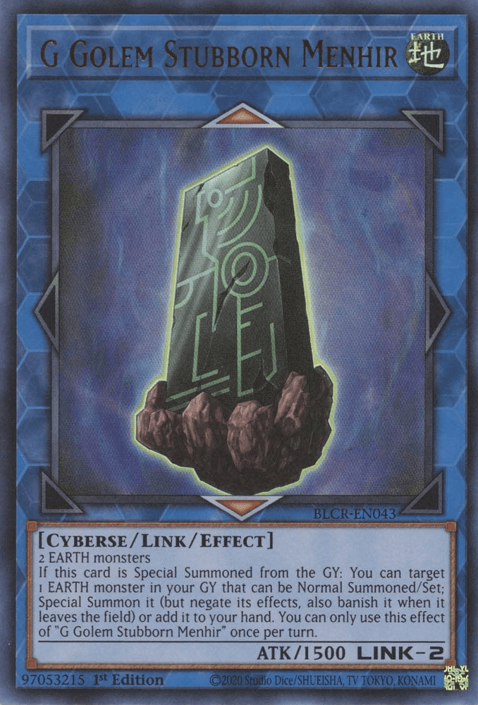 G Golem Stubborn Menhir [BLCR-EN043] Ultra Rare
