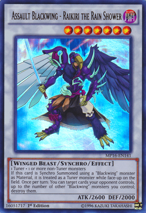 Assault Blackwing - Raikiri the Rain Shower [MP16-EN141] Ultra Rare