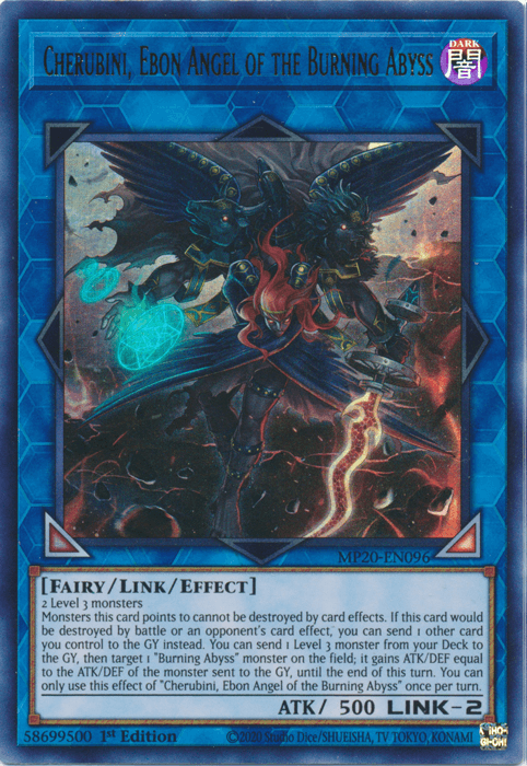 Cherubini, Ebon Angel of the Burning Abyss [MP20-EN096] Ultra Rare