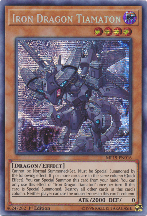 Iron Dragon Tiamaton [MP19-EN016] Prismatic Secret Rare