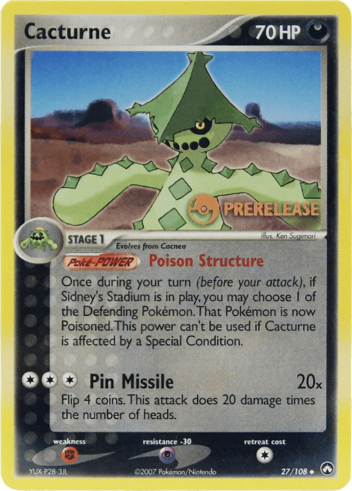 Cacturne (27/108) (Prerelease Promo) [EX: Power Keepers]