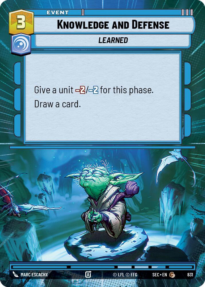 Knowledge and Defense (831) (Hyperspace Foil) (831) [Secrets of Power]