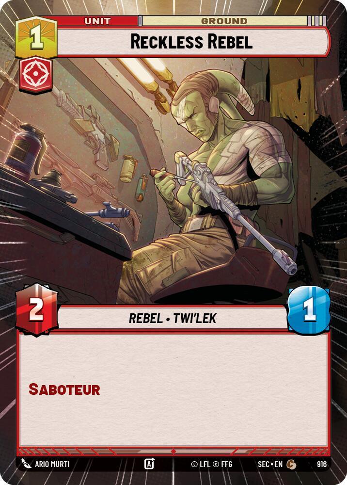 Reckless Rebel (916) (Hyperspace Foil) (916) [Secrets of Power]