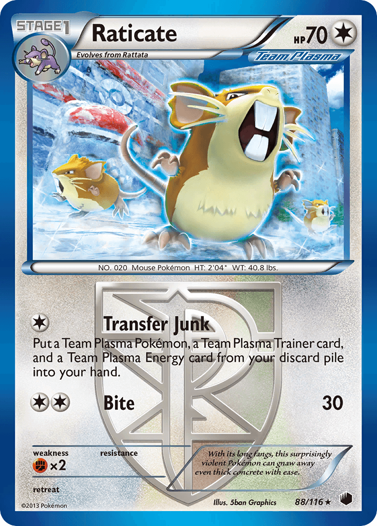 Raticate (88/116) [Black & White: Plasma Freeze]
