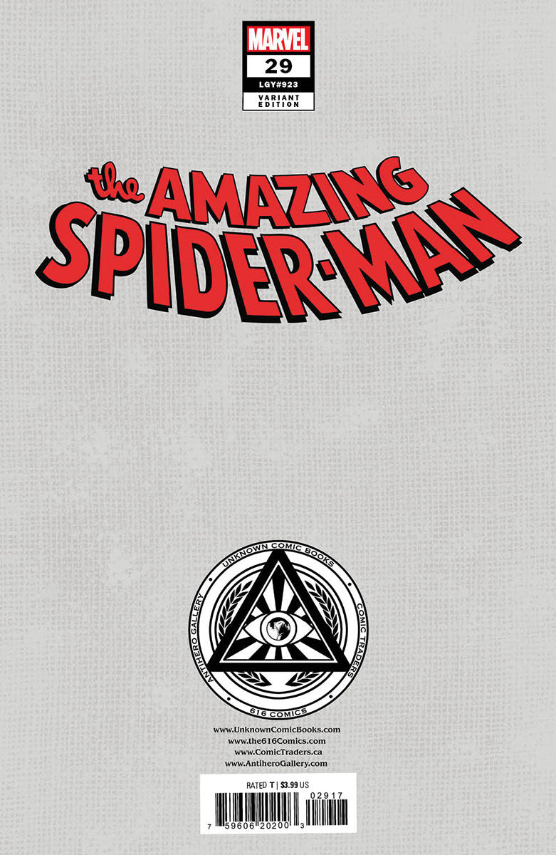 [Signed by Nathan Szerdy] AMAZING SPIDER-MAN #29 UNKNOWN COMICS NATHAN SZERDY EXCLUSIVE VAR [IN STOCK]