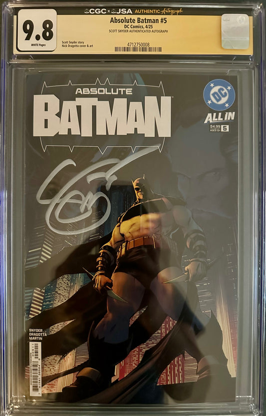 ABSOLUTE BATMAN #5 -CGC 9.8 - Signed By Scott Snyder DC Comics 2025 1st Print