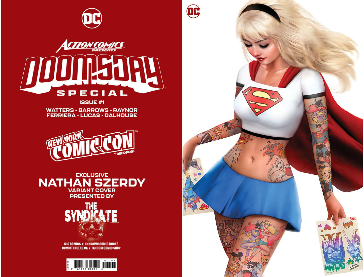 [Signed by Nathan Szerdy] [FOIL] ACTION COMICS PRESENTS DOOMSDAY SPECIAL #1 (ONE SHOT) NATHAN SZERDY (616) EXCLUSIVE TATTOO FOIL NYCC VIRGIN VAR [IN STOCK]