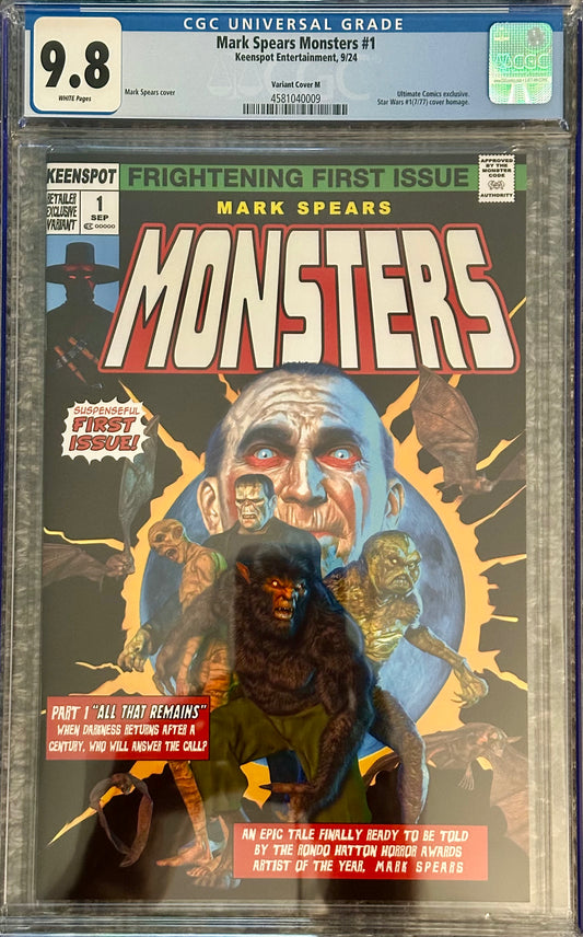 Mark Spears Monsters #1 - CGC 9.8 - Star Wars Homage Cover M