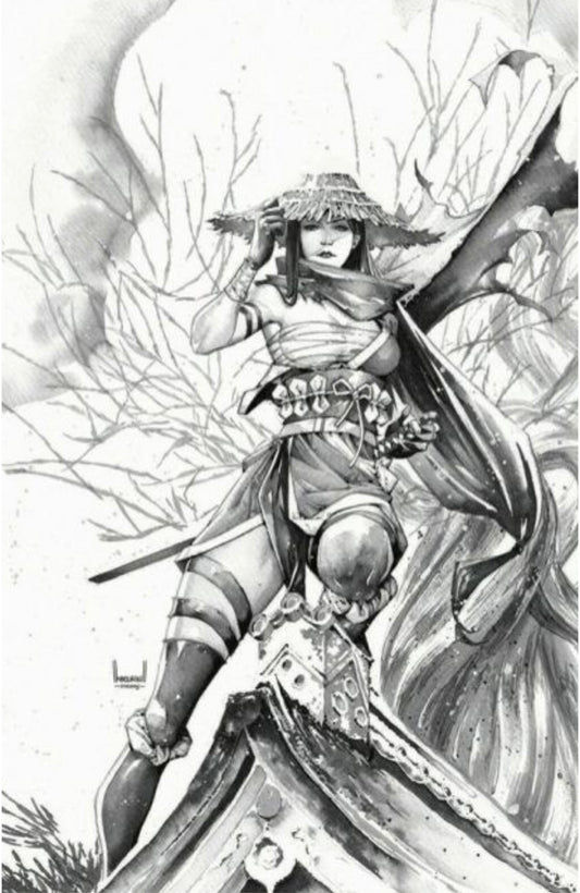 Demon Days: X-Men #1 - 3rd Print Kael Ngu Black and White Sketch Variant - Peach Momoko Interior