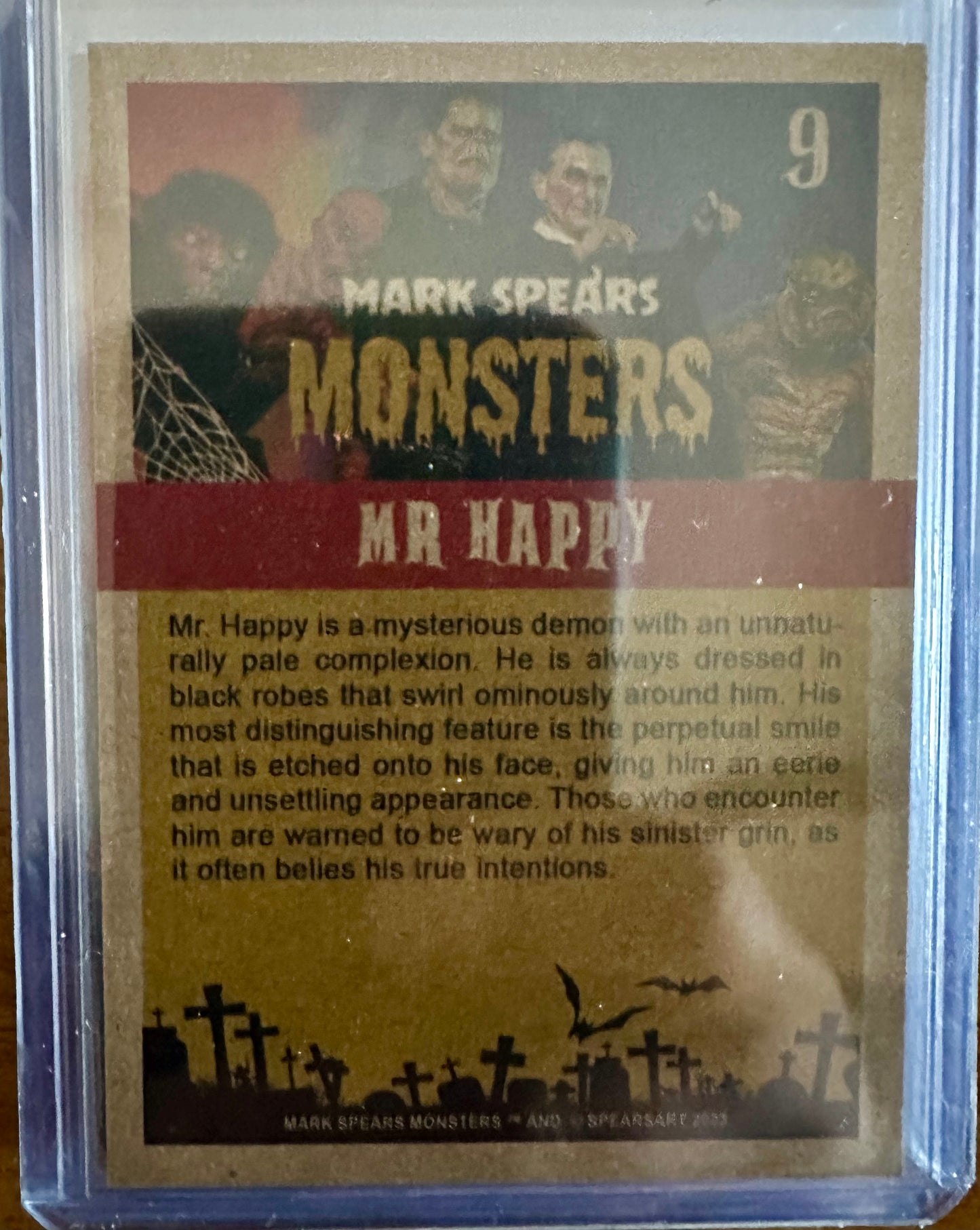 Mark Spears Monsters Series 2 Trading Card - Distressed #9 Mr Happy