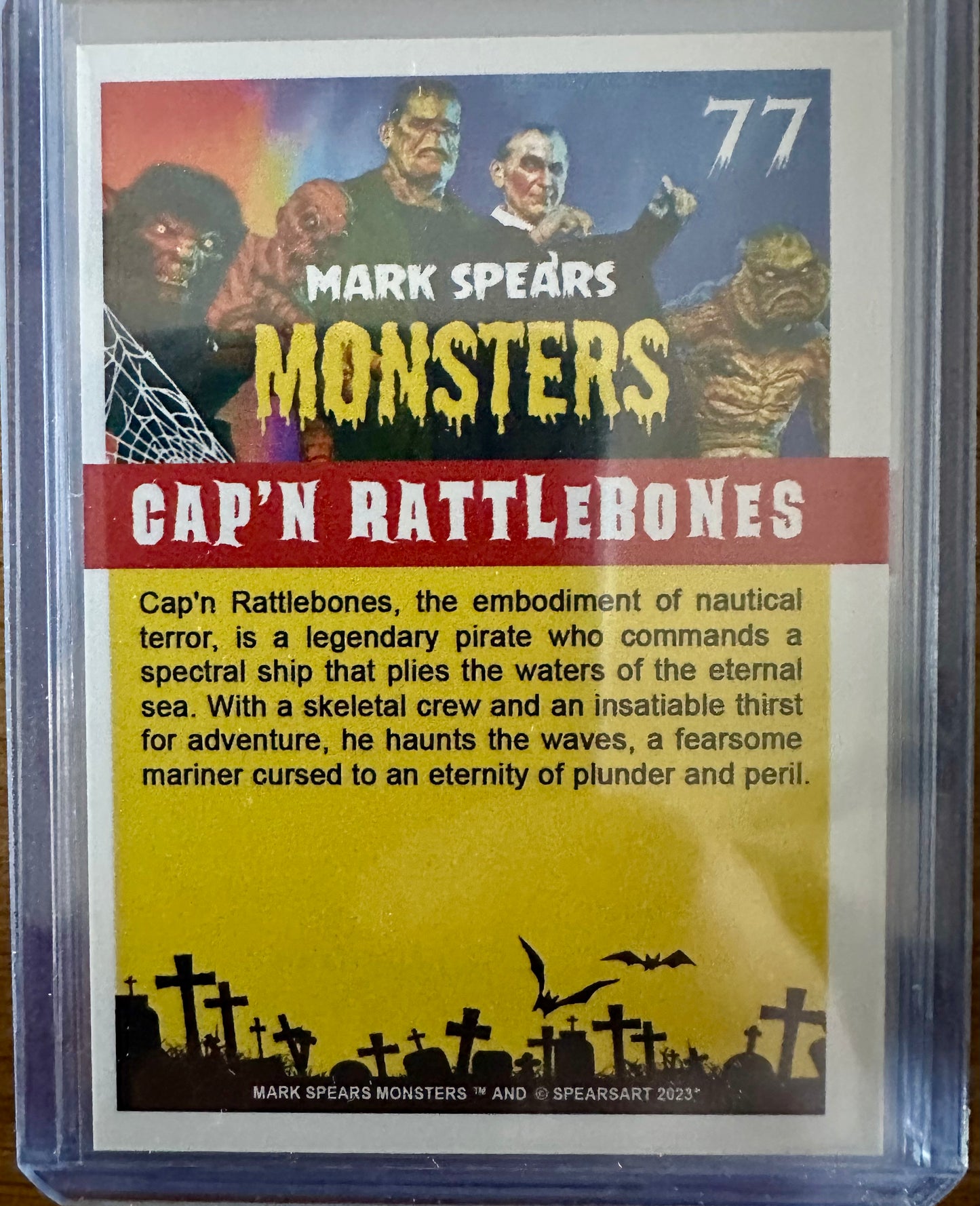 Mark Spears Monsters Series 2 Trading Card - #77 Cap’N Rattlebones