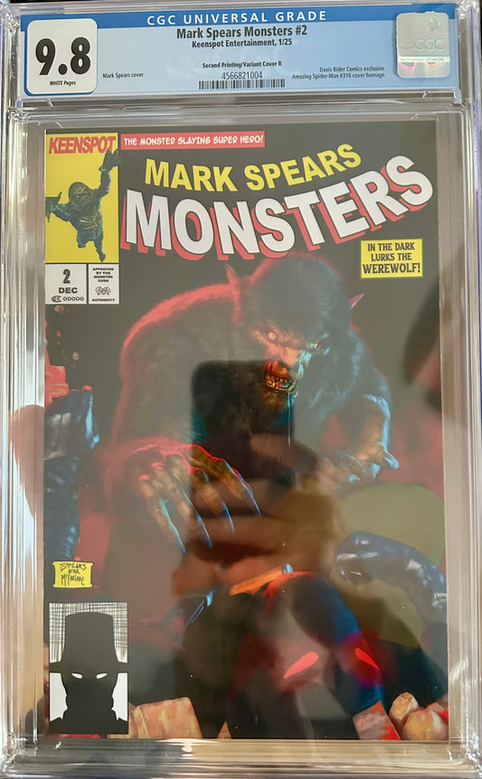Mark Spears Monsters #2 - Davis Rider ASM 316 Homage Cover R - 2nd Printing - CGC 9.8
