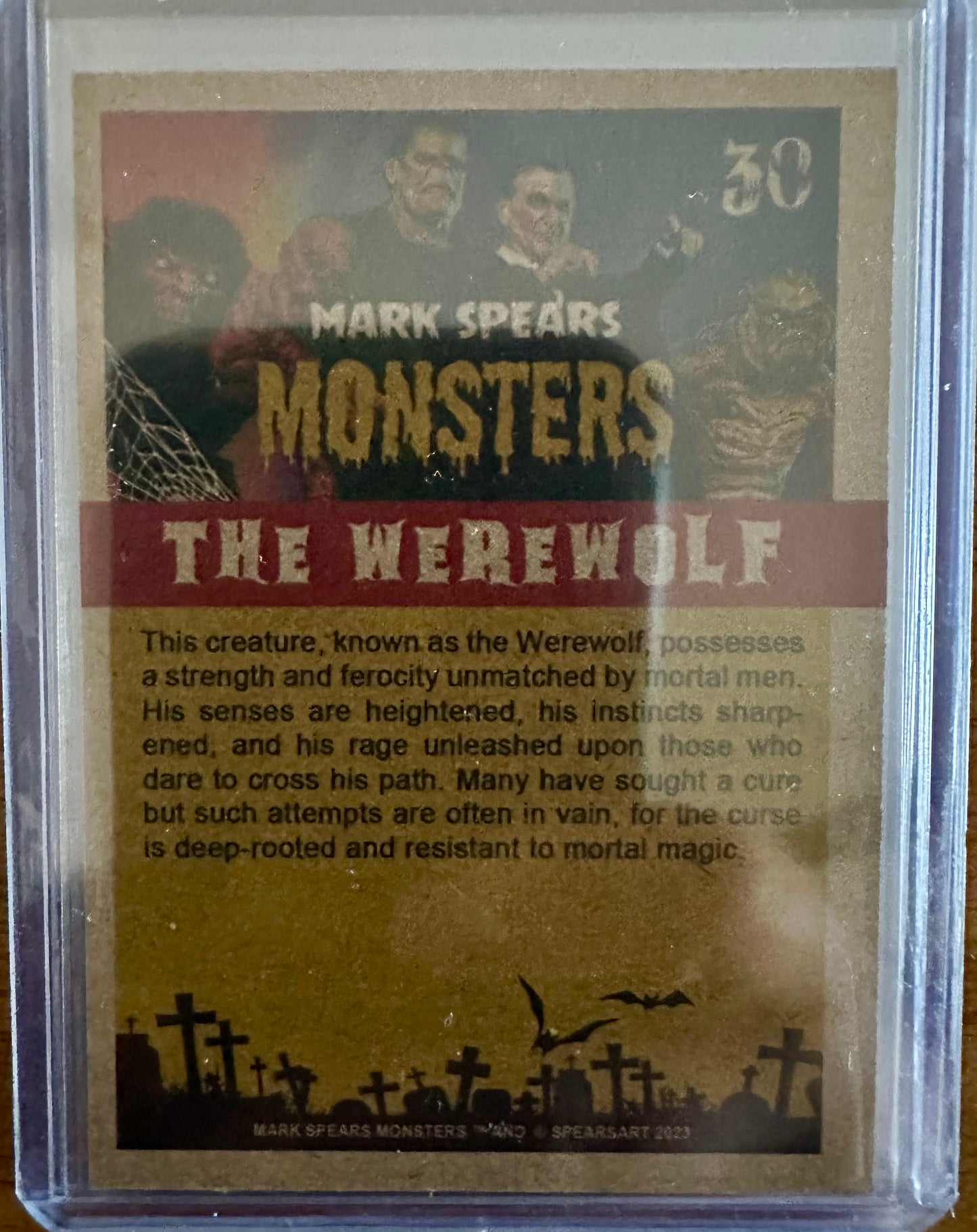 Mark Spears Monsters Series 2 Trading Card - Distressed #30 The Werewolf