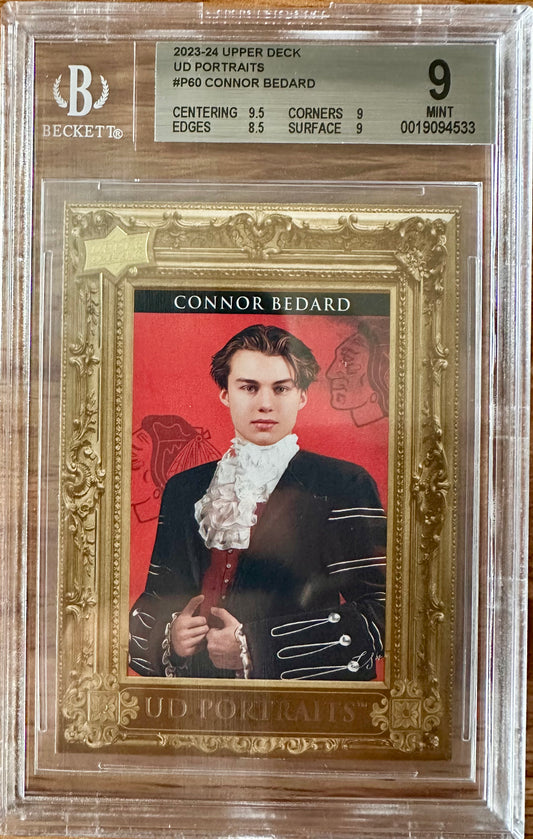 2023-24 Upper Deck UD Portraits - Connor Bedard #P60 - BGS 9 MT
