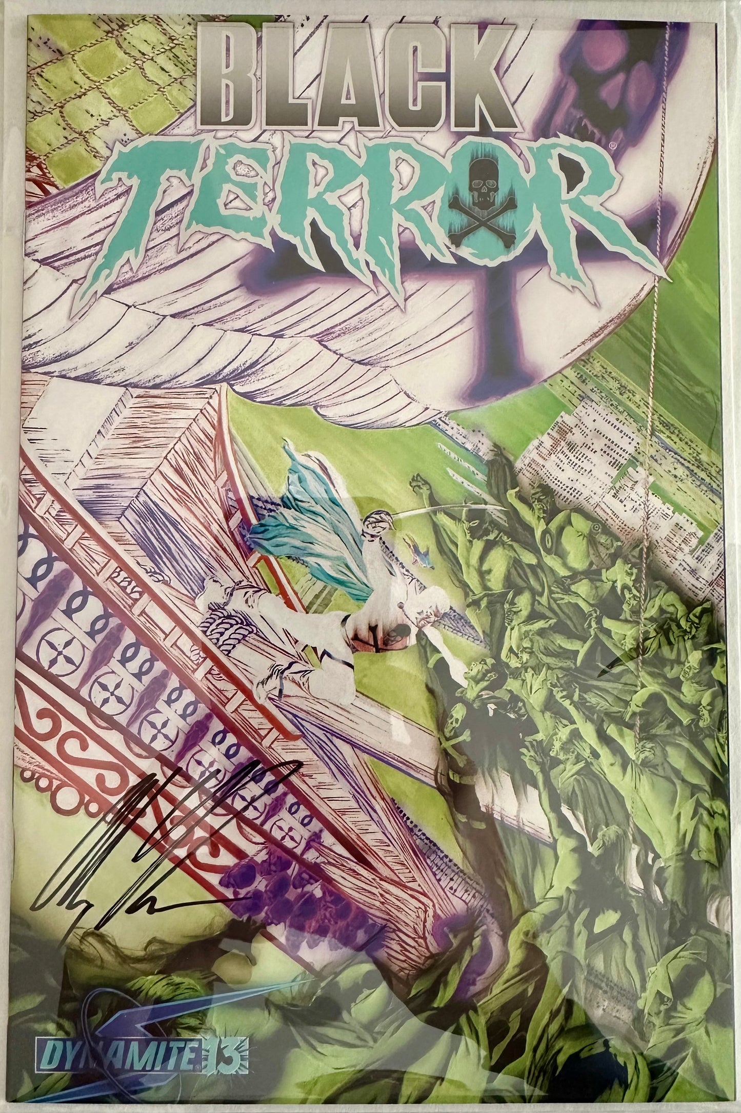 Black Terror #13 - 1:25 Alex Ross Negative Art Variant - Signed by Alex Ross with COA