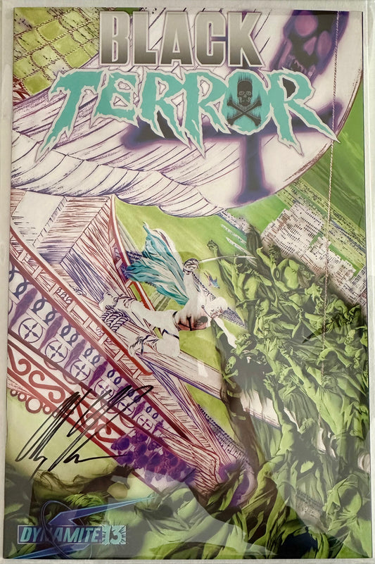 Black Terror #13 - 1:25 Alex Ross Negative Art Variant - Signed by Alex Ross with COA