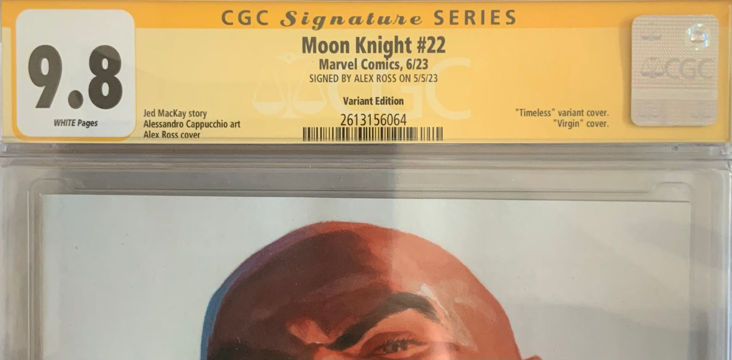 Moon Knight #22 - Timeless Virgin Variant - CGC SS 9.8 - Signed by Alex Ross