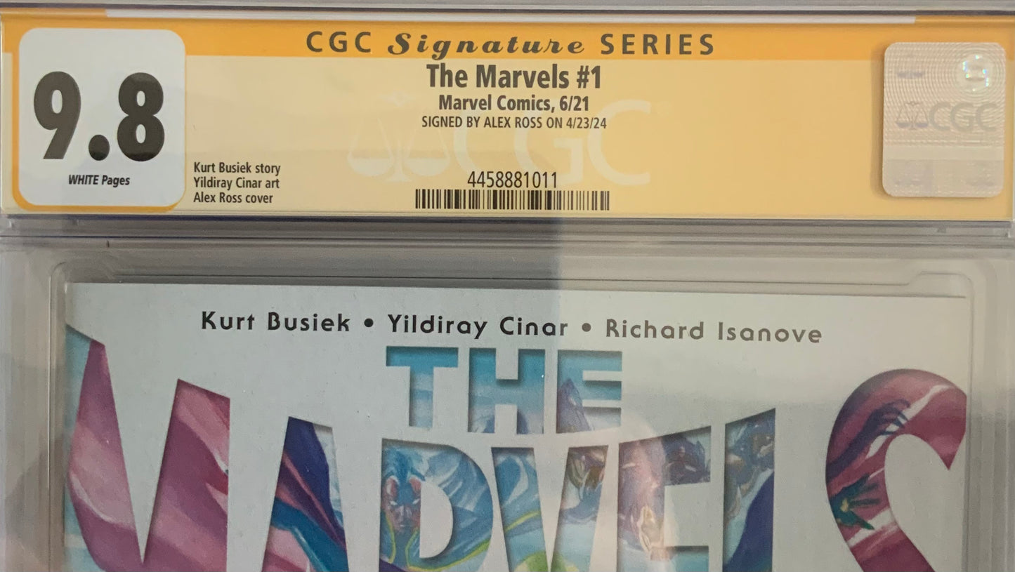 The Marvels #1 - CGC SS 9.8 - Signed by Alex Ross
