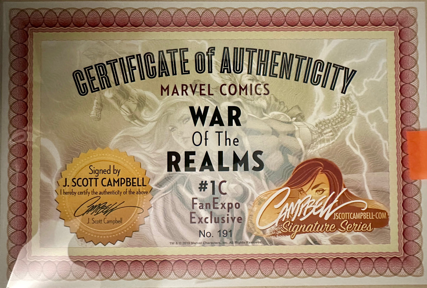 War of the Realms #1 - Fan Expo Exclusive - Signed by J Scott Campbell