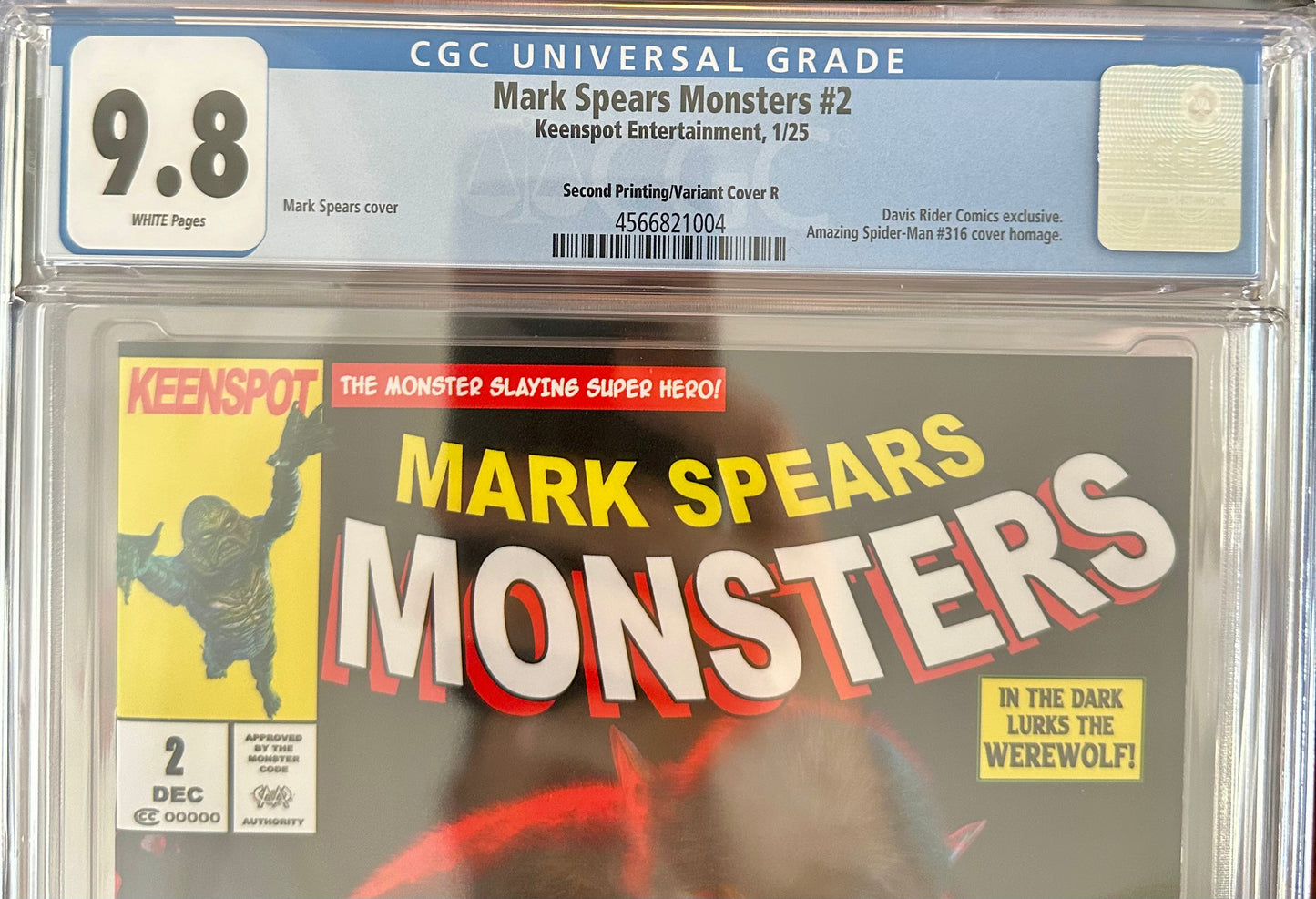 Mark Spears Monsters #2 - 2nd Printing - Cover R (Davis Rider ASM #316 Homage Megacon Exclusive) - CGC 9.8