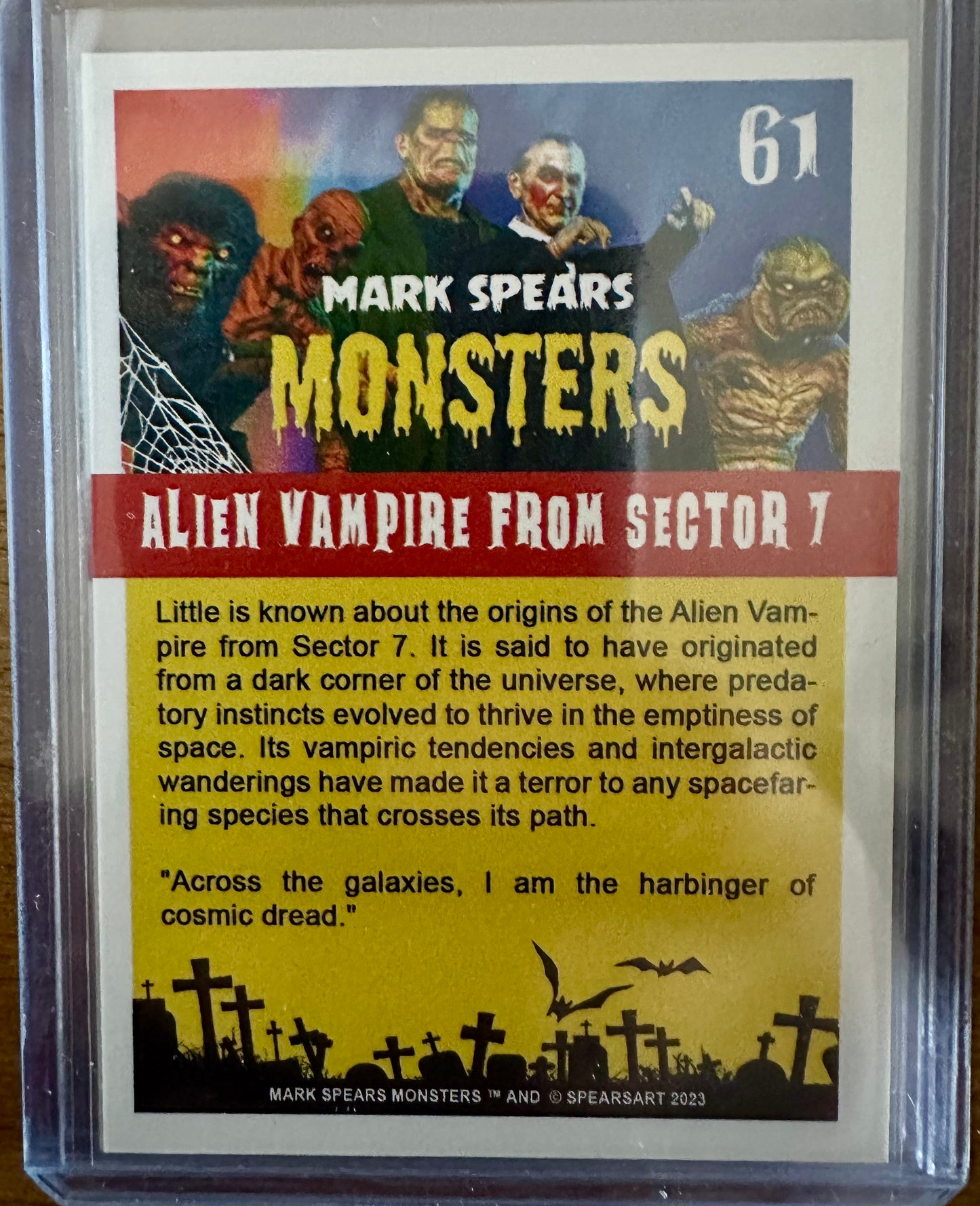 Mark Spears Monsters Series 2 Trading Card - #61 Alien Vampire From Sector 7