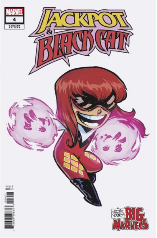 Jackpot & Black Cat #4 - Skottie Young Big Marvels Variant
