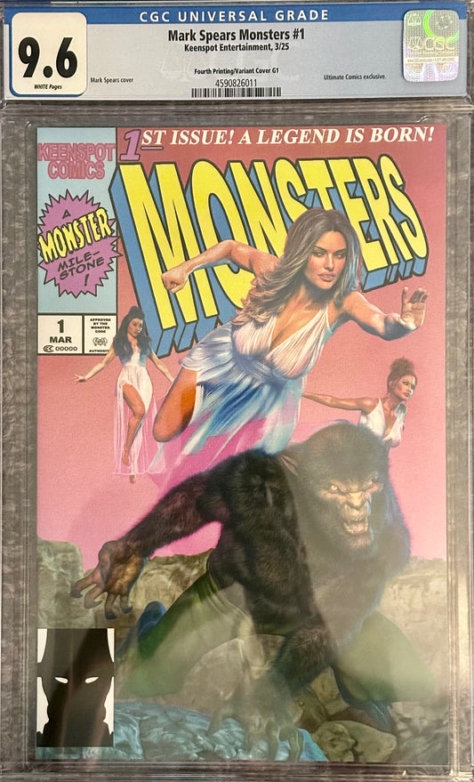 Mark Spears Monsters #1 - CGC 9.6 - 4th Print Variant Cover G1 - Ultimate Comics X-Men Homage