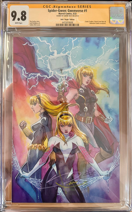 Spider-Gwen: Gwenverse #1 Sabine Rich Virgin Edition - CGC SS 9.8 Signed by Sabine Rich