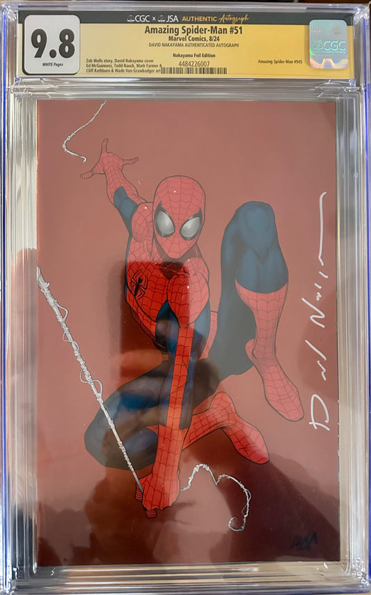 Amazing Spider-Man #51 - David Nakayama Foil Edition - CGC SS 9.8 Signed by Nakayama