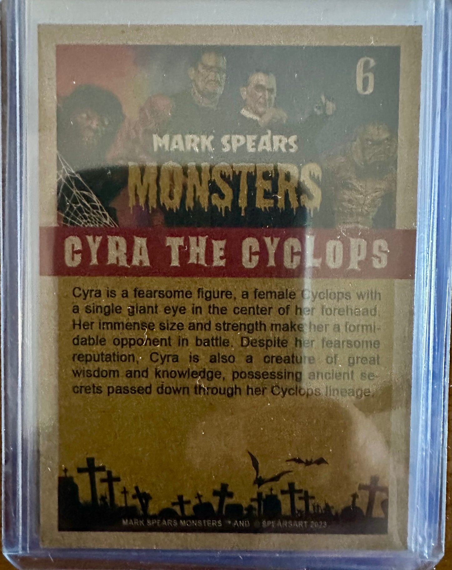 Mark Spears Monsters Series 2 Trading Card - Distressed #6 Cyra the Cyclops