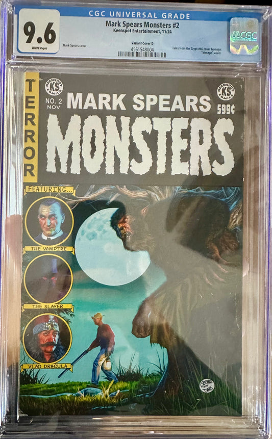 Mark Spears Monsters #2 - Tales From the Crypt Variant Cover D - CGC 9.6