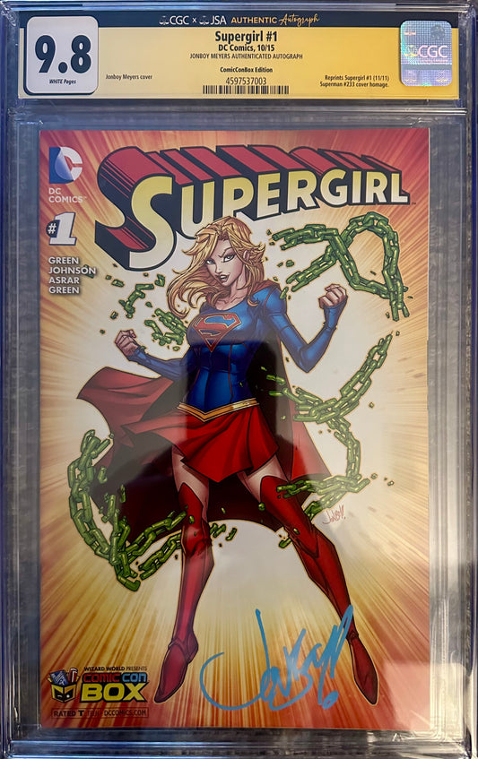 Supergirl #1 - CGC 9.8 - Signed by Jonboy Meyers
