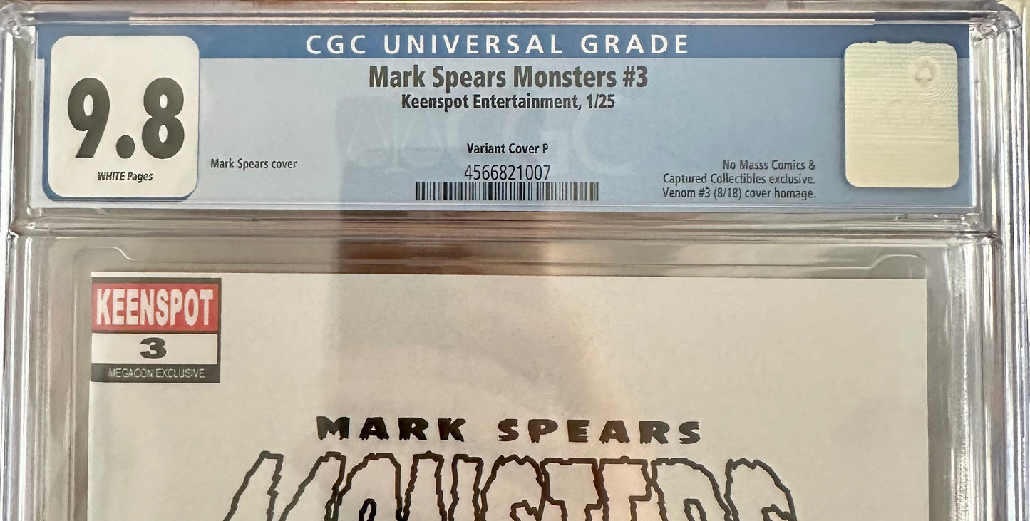 Mark Spears Monsters #3 - Cover P (No Masss Comics Venom #3 Homage Exclusive) - CGC 9.8