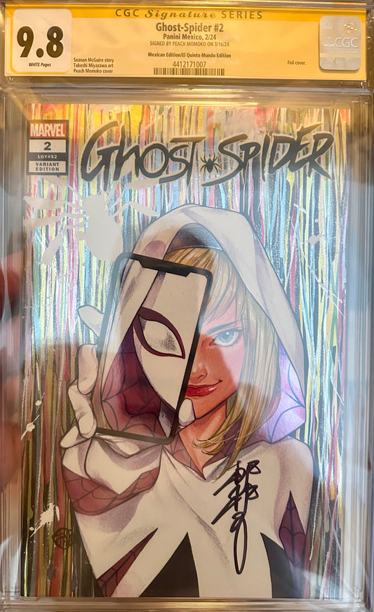 Ghost-Spider #2 - La Mole Mexican Foil Edition - CGC SS 9.8 Signed by Peach Momoko