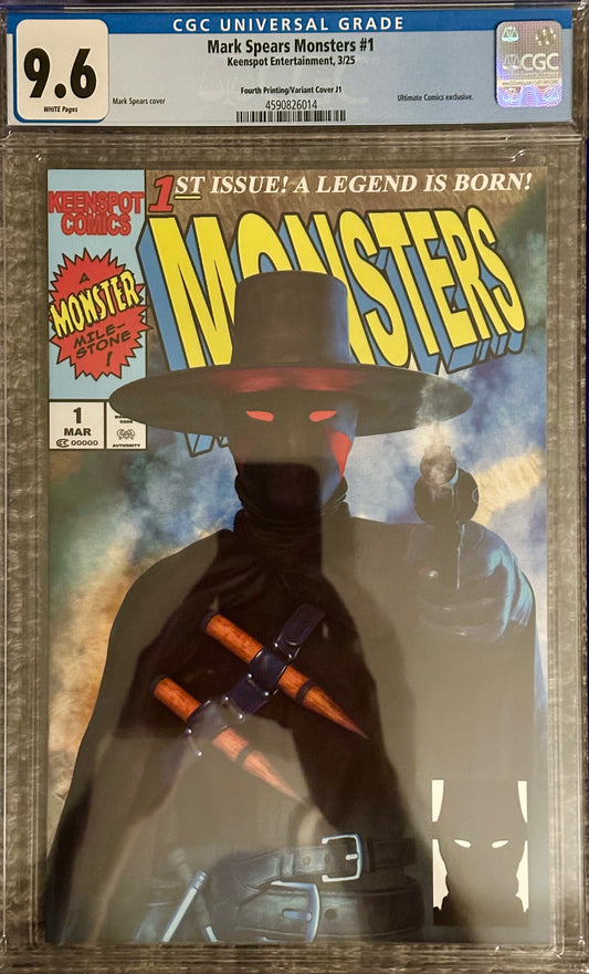 Mark Spears Monsters #1 - CGC 9.6 - 4th Print Variant Cover J1 - Ultimate Comics X-Men Homage