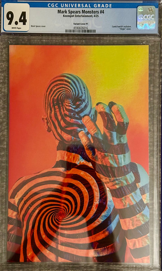Mark Spears Monsters #4 - CGC 9.4 - Spiral Man Virgin - Variant Cover P1 - Comic Tom