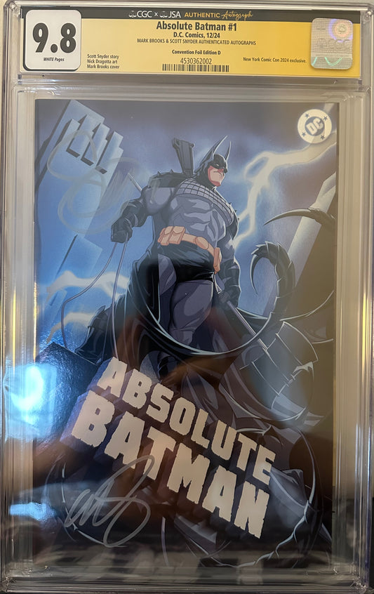 Absolute Batman #1 - CGC SS 9.8 - NYCC 2024 Foil Edition - Signed by Scott Snyder & Mark Brooks