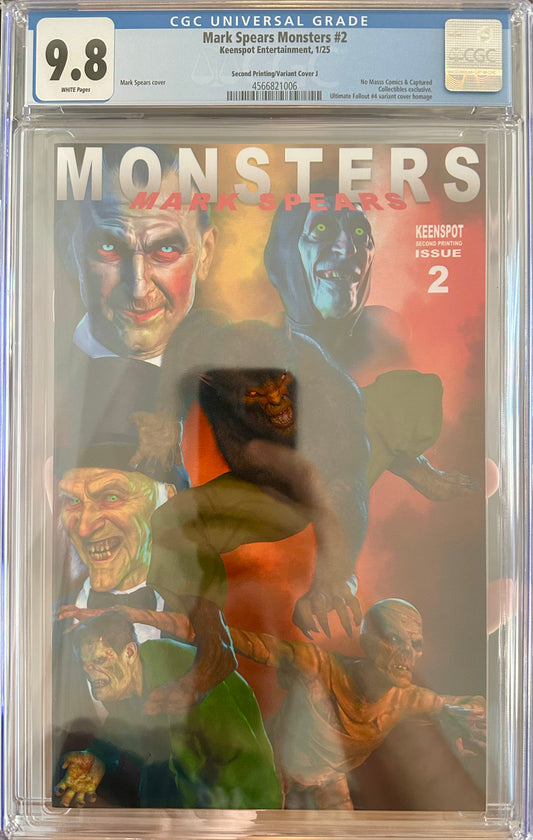 Mark Spears Monsters #2 - 2nd Printing - Cover J (No Masss Comics Ultimate Fallout #4 Homage Exclusive) - CGC 9.8